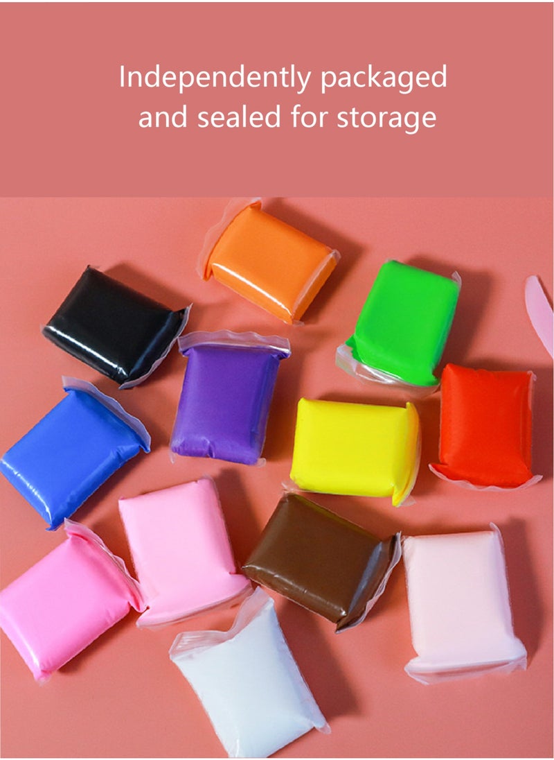 DIY,12-Color Ultra Light Clay for Kids: Eco-Friendly & Non-Toxic, Odor-Free Modeling Clay Kit with Soft Texture, Non-Sticky & Easy to Shape - Enhances Creativity & Motor Skills, Vibrant Colors Won't Fade