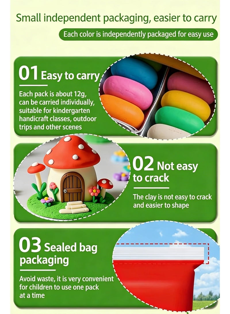 DIY,12-Color Ultra Light Clay for Kids: Eco-Friendly & Non-Toxic, Odor-Free Modeling Clay Kit with Soft Texture, Non-Sticky & Easy to Shape - Enhances Creativity & Motor Skills, Vibrant Colors Won't Fade - Image 4