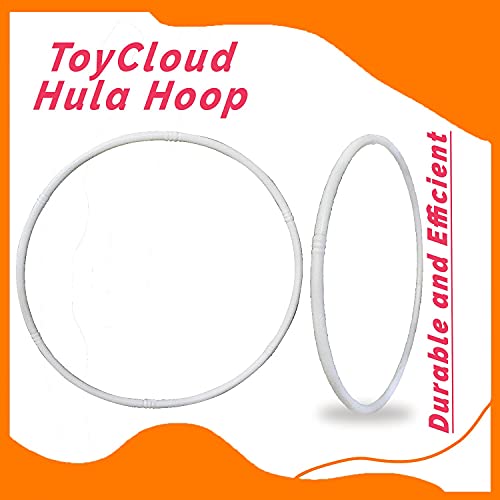 Toy Cloud Hoola Hoop Adults Exercise Classic Colour Interlockable Pieces Hula Hoop for Kids Girls Women Fitness Rings Adjustable 3 Size 17-27 Inch (White) - Image 3