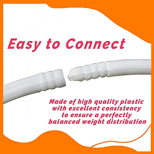Toy Cloud Hoola Hoop Adults Exercise Classic Colour Interlockable Pieces Hula Hoop for Kids Girls Women Fitness Rings Adjustable 3 Size 17-27 Inch (White) - Image 4