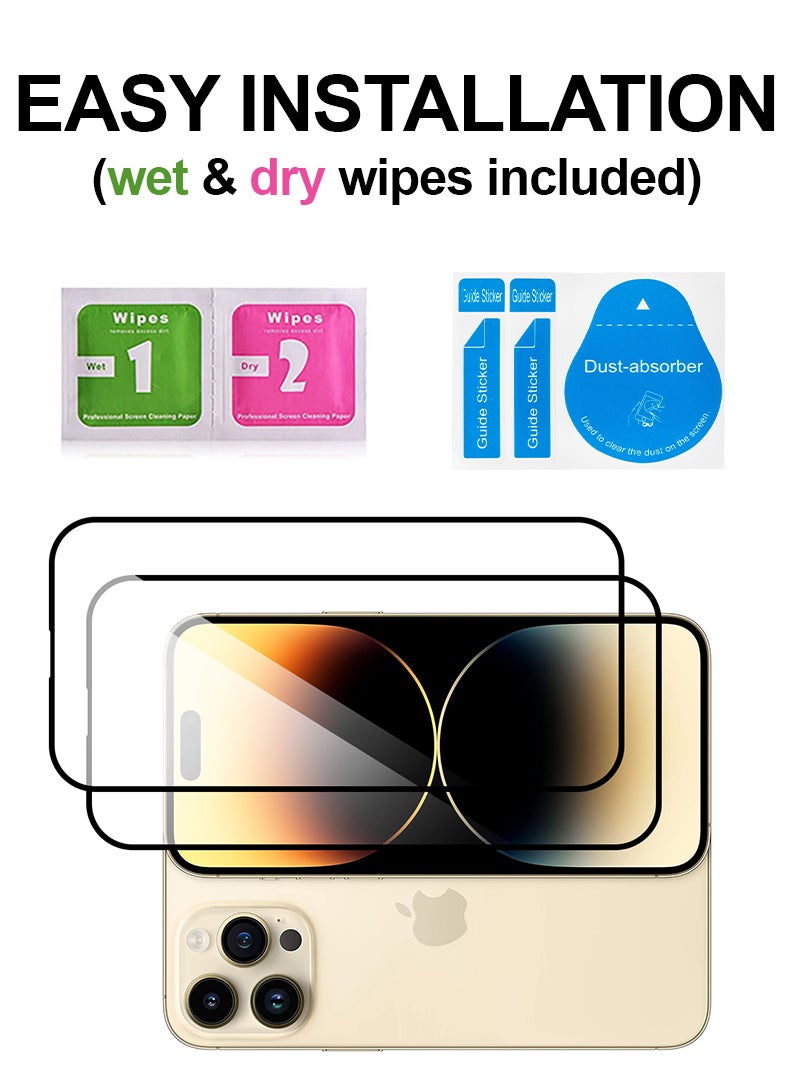 Theodor Pack of 2 Tempered Glass Screen Protector With 9H hardness For APPLE IPHONE 14 PRO 6.1  - Image 3