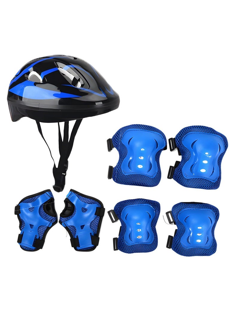 Arabest Kids Protective Gear Adjustable Protective Helmet,Kids Helmet Knee Elbow Pads Wrist Guard Sport Protective Gear Adjustable Scooter Skateboard Roller Bike Skate Cycling Safety Set - Image 1