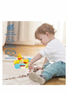 Y&D Wooden Sorting & Stacking Toy, Preschool Toddlers Educational Shape Color Recognition Puzzle Stacker, Early Childhood Development Toys for 1 2 3 4+ Years Old Boys Girls (4 Shapes)  - Image 3