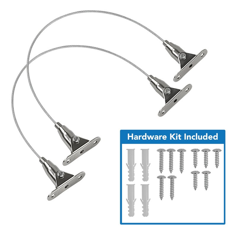 Mount-It! MountIt Furniture AntiTip Anchor  Steel Child Safety Straps  Secure Wall Anchors for Bookshelf Dresser Cabinet Earthquake Protection for Babies and Pets 2 Pack Hardware Included - Image 2