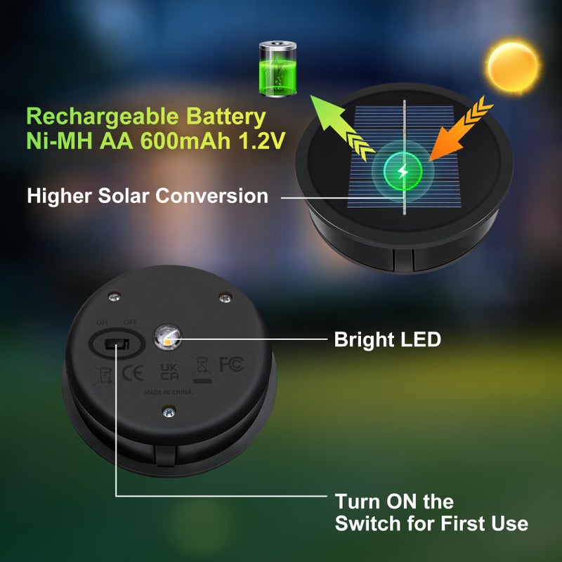 Go2garden AA 600Mah Solar Replacement Lights Parts for Outdoor Solar Lantern Waterproof, Warm White Glow for Halloween DIY Items Mothers' Day Garden Gifts - Image 2