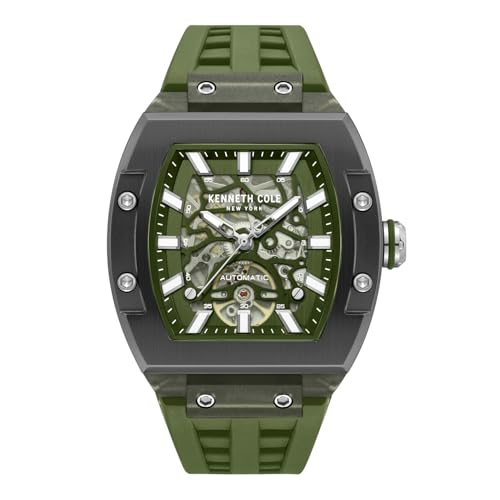 Kenneth Cole Automatic Analog Green Dial Green Silicon Strap Watch for Men - KCWGZ0076803MNW - Image 1