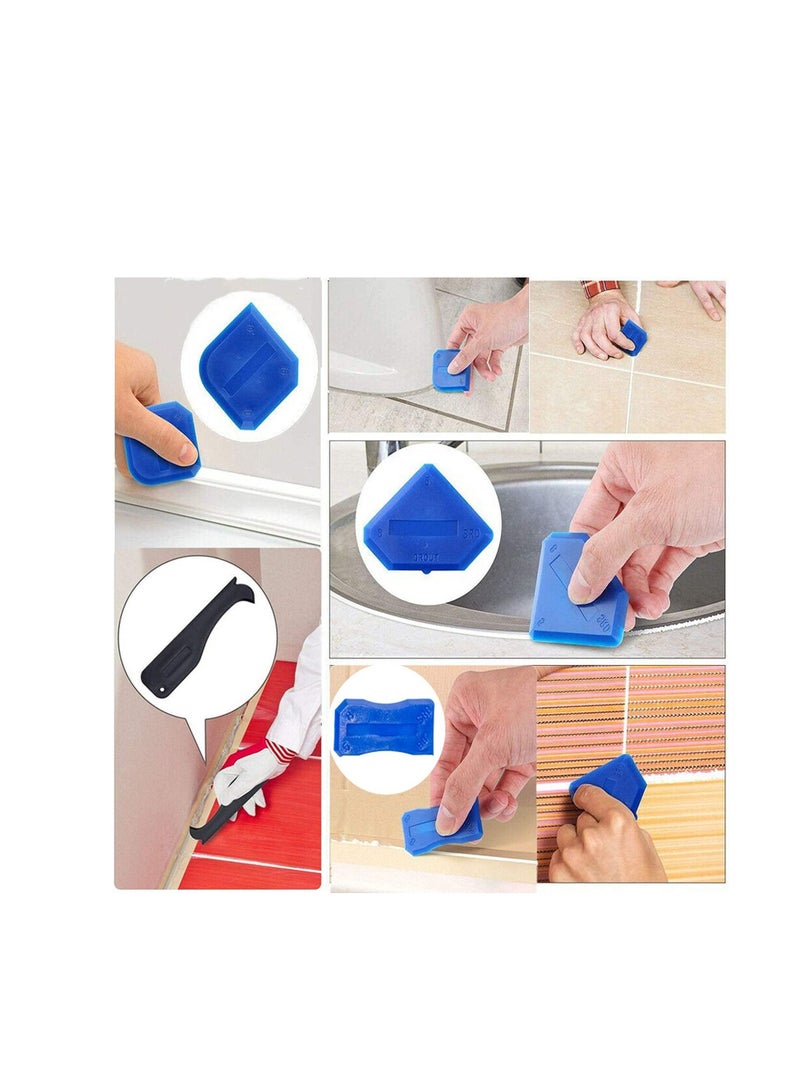 Y&D Caulking Tools, 3 in 1 Silicone Finishing Tool Kit (stainless steelhead), Reuse and Replace 5 Pads, Sealant Caulk for Kitchen Bathroom Window, Sink Joint (11Pcs) - Image 2