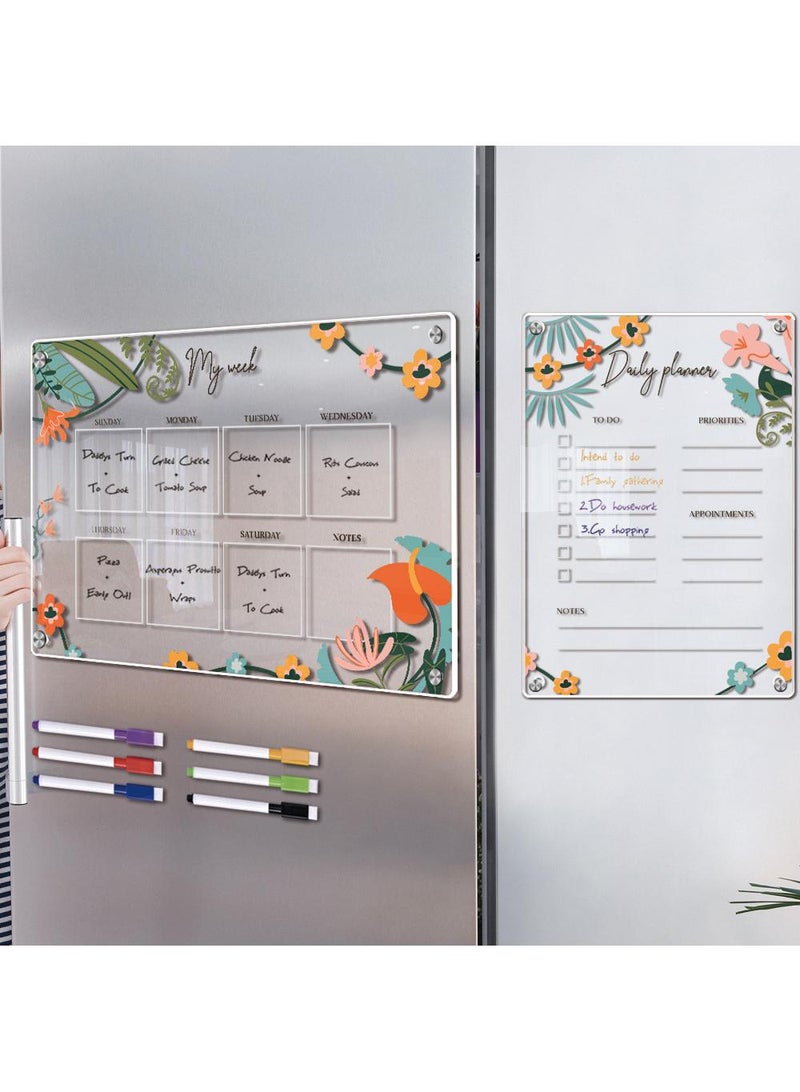 Magnetic Transparent Acrylic Week Plan Memo Message Board Erasable Magnetic Refrigerator Sticker - Image 2