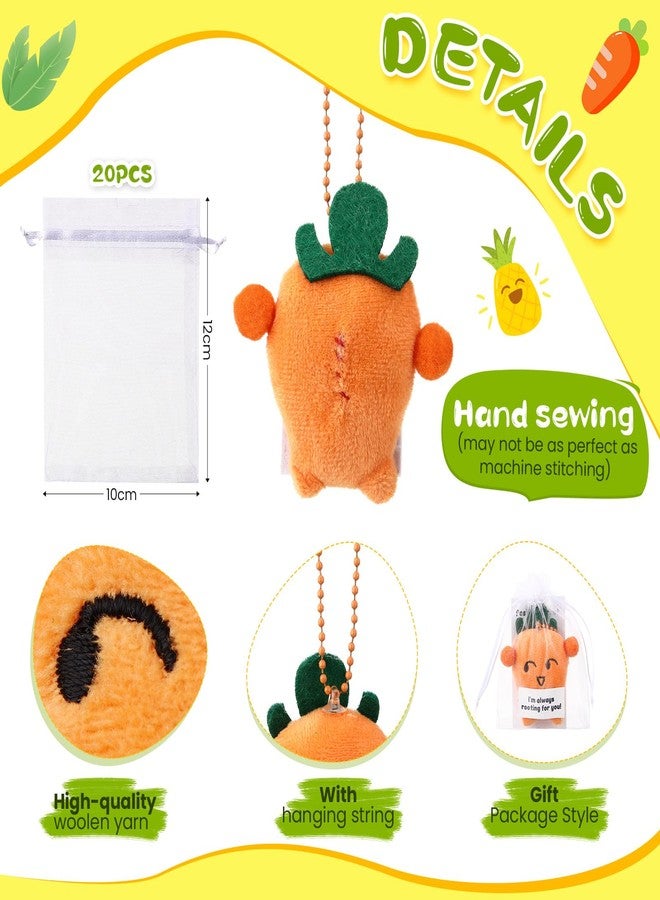 Hotop 20 Sets Positive Appreciation Gifts Bulk Stuffed Fruit Vegetable Plush Keychain Christmas Thank You Gifts Bulk - Image 3