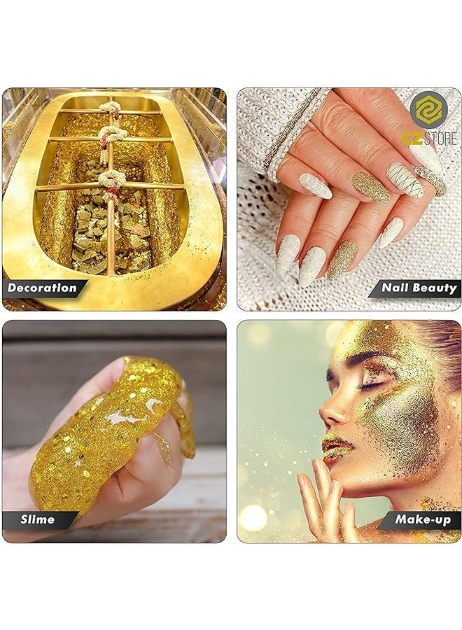 Smart Gold Leaf - 100 Pieces 5.51 Sheets - Copper Gilding Material for Arts & Crafts, DIY Furniture Decorating, Decoupage, Wrapping - Metallic Shimmer, Smooth Texture - Image 3