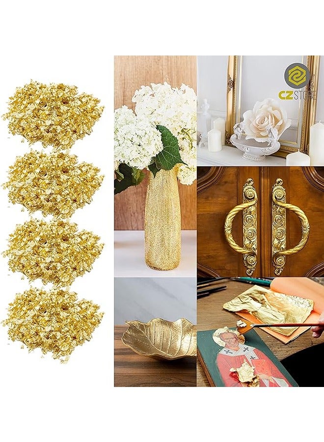 Generic Gold Leaf - 100 Pieces 5.51 Sheets - Copper Gilding Material for Arts & Crafts, DIY Furniture Decorating, Decoupage, Wrapping - Metallic Shimmer, Smooth Texture - Image 4
