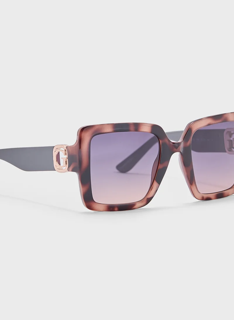جس Square Uv-Protected Oversized  Sunglasses