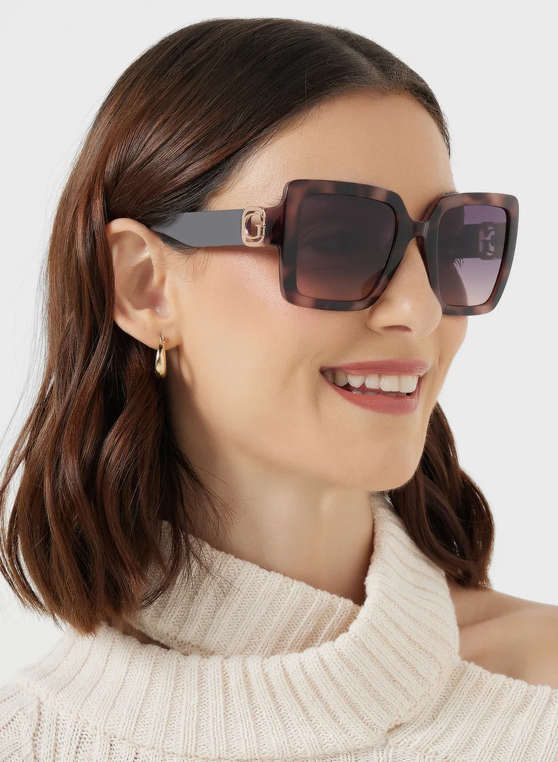 جس Square Uv-Protected Oversized  Sunglasses