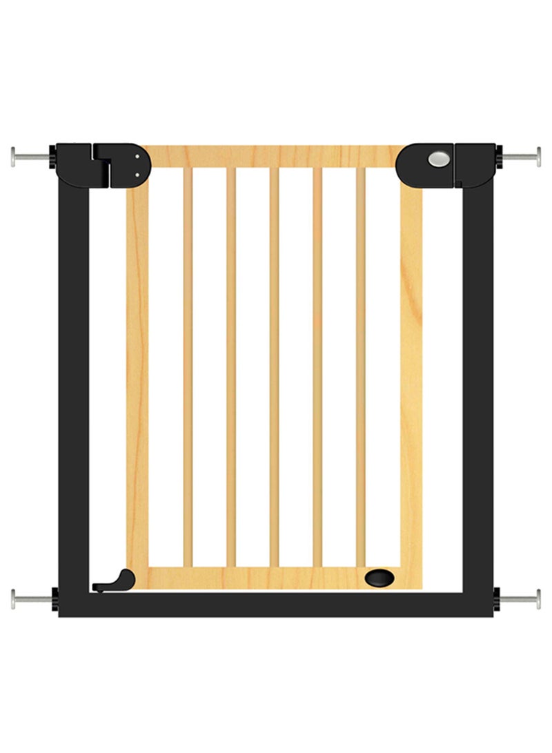 Baby Safe Wooden Safety Gate With 35Cm Black Extension - Natural Wood - Image 3