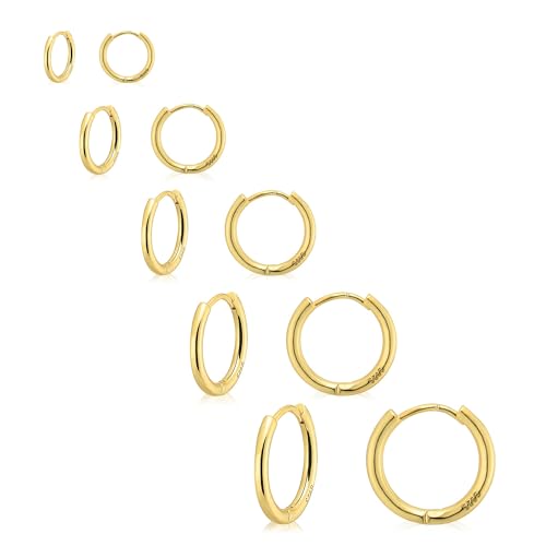 Gokeey Small Gold Huggie Hoop Earrings for Women, Hypoallergenic14K Real Gold Plated Huggie Earrings Sets, Cute Mini Tiny Cartilage Earrings Piercings Jewelry - Image 1