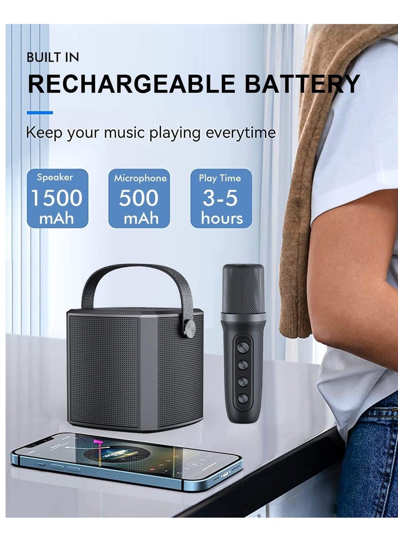 ELTRAZONE Bluetooth Karaoke Speaker & Microphone | Small Family KTV & Outdoor Karaoke System | Professional Children’s Singing Speaker | Portable Wireless Bluetooth Speaker for Parties & Events (Black)  - Image 2