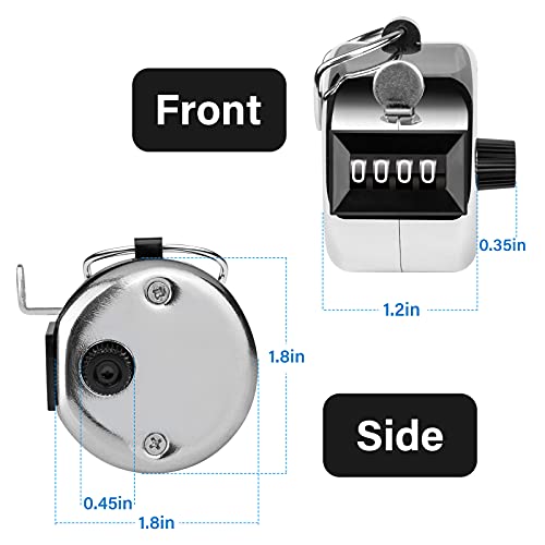 SDARMING Tally Counter, 4-Digit Clicker Counter, Metal Hand Tally Counters Clicker Pitch Counter for Counting, Knitting, Coaching, Golf, Lap, Fishing - Image 5