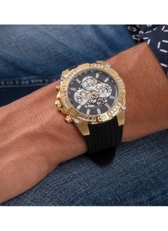 GUESS GUESS Gold Tone Case Black Silicone Watch GW0333G2  - Image 5