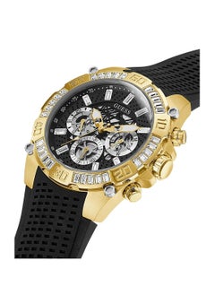 GUESS GUESS Gold Tone Case Black Silicone Watch GW0333G2  - Image 2