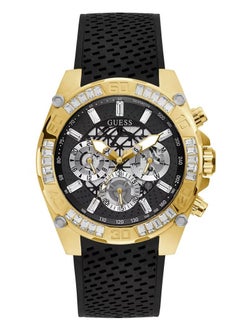 GUESS GUESS Gold Tone Case Black Silicone Watch GW0333G2  - Image 1
