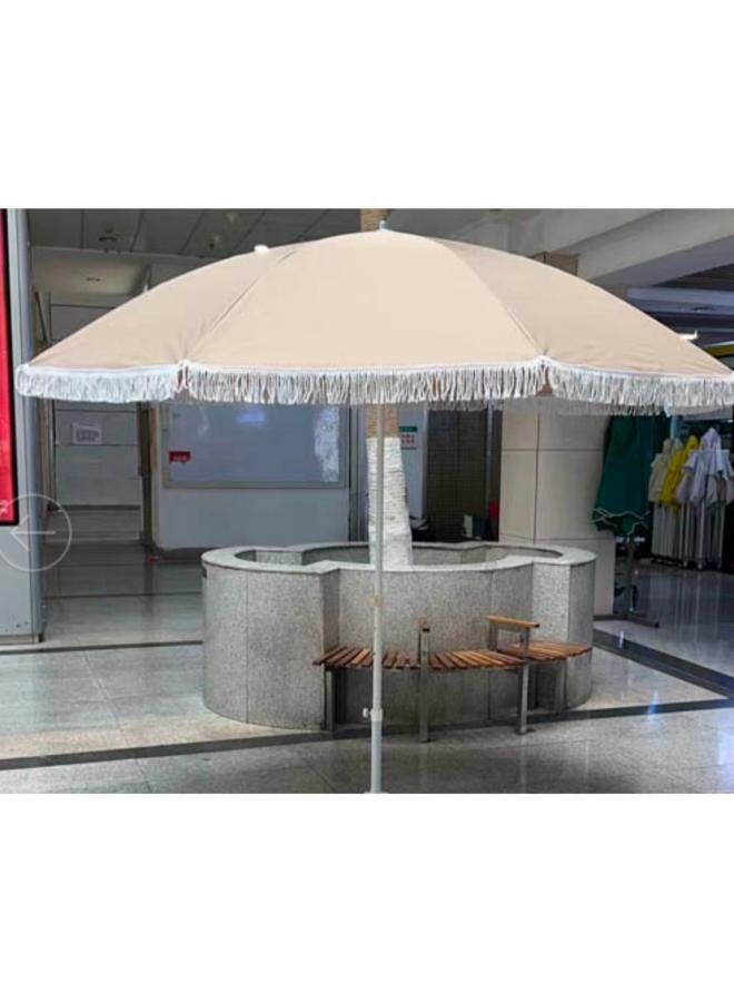 Generic Outdoor Patio Beach Garden Umbrella with Tassel Size: 240cm Diameter  - Image 2