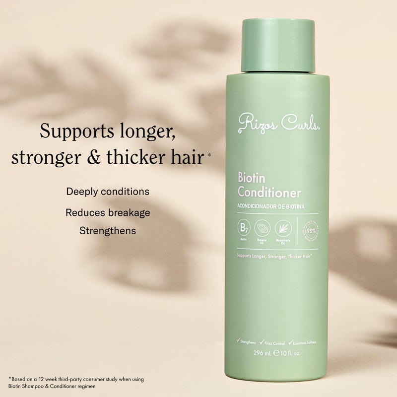 Rizos Curls Biotin Conditioner â€“ Deeply Moisturize & Reduce Breakage with Biotin, Coconut Oil & Aloe Vera â€“ Softens & Detangles All Hair Types Straight, Wavy, Curly 1aâ€“4c â€“ Sulfate & Paraben Free - Image 3
