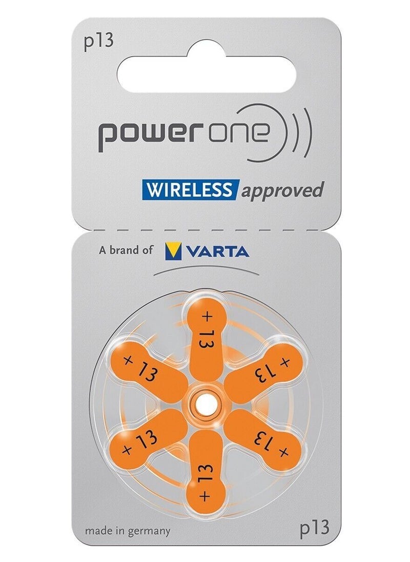 Power One 1.45V Original High Level Hearing Aid Batteries P13 Pack Of 6 Pieces  - Image 1