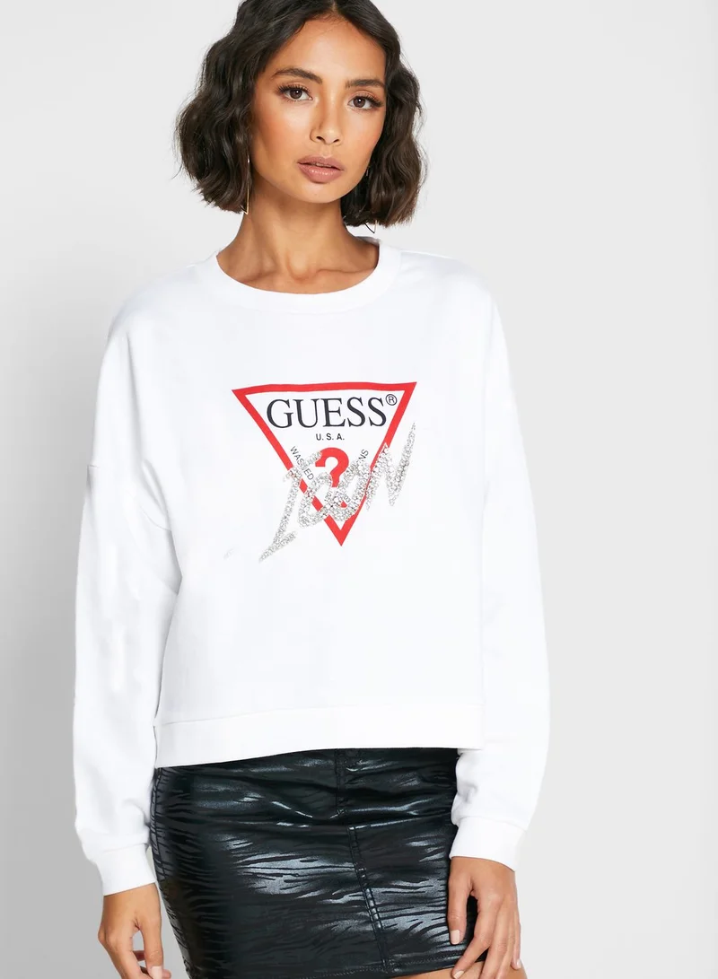 GUESS Glitter Logo Sweatshirt