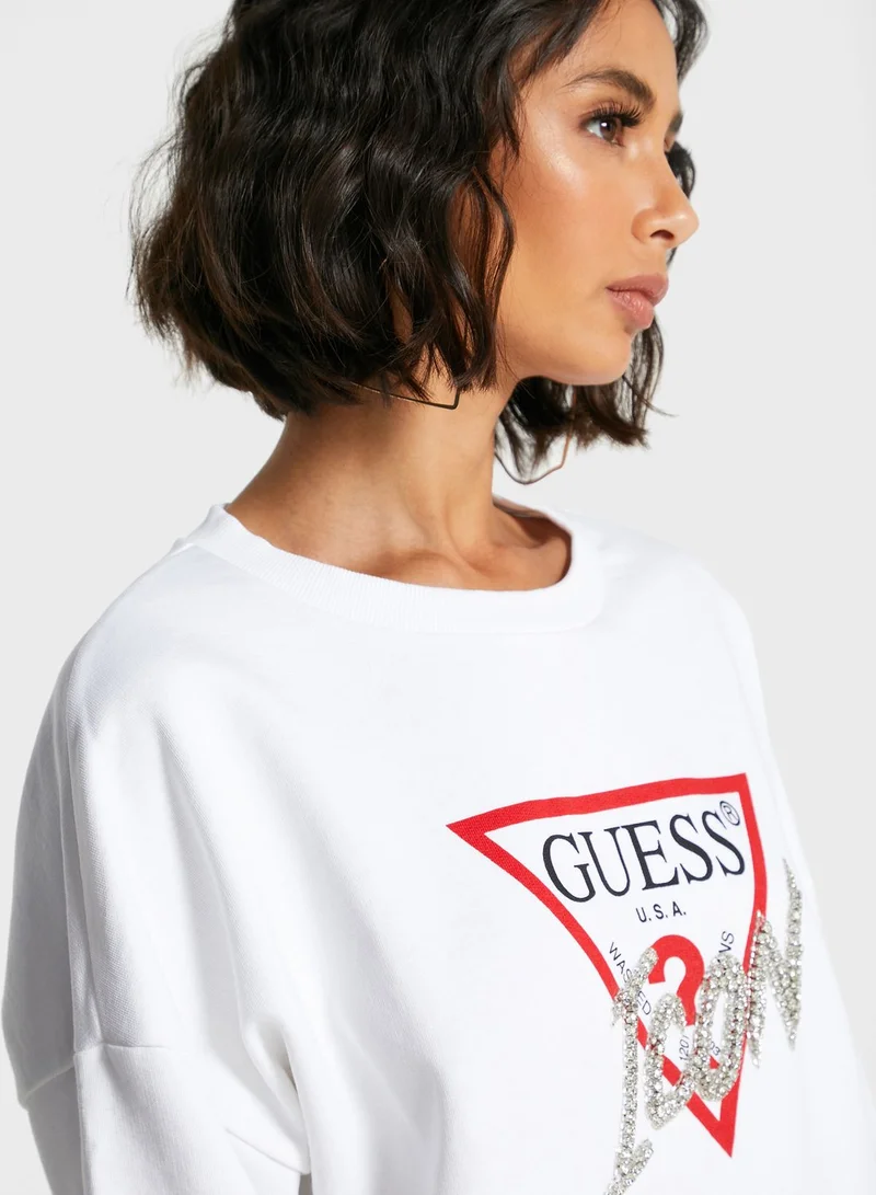 GUESS Glitter Logo Sweatshirt