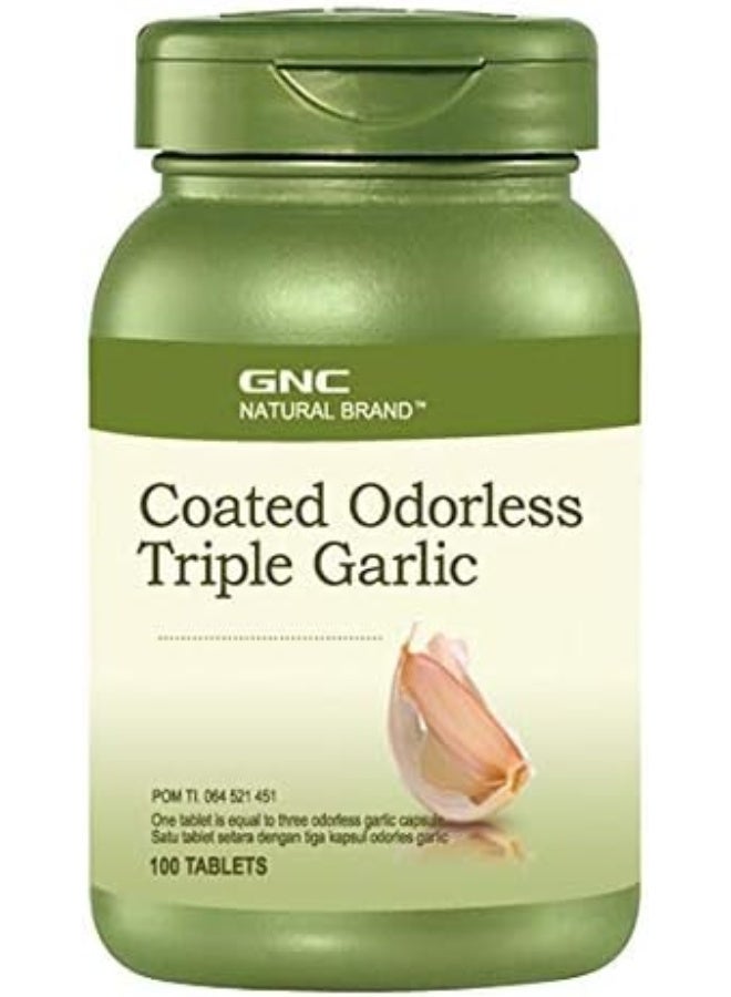 GNC Natural Brand Coated Odorless Triple Garlic 