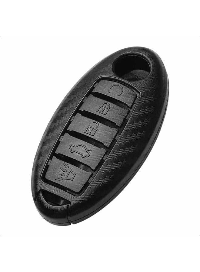 TANGSEN غطاء مفتاح ذكي 3D من ألياف الكربون بلاستيك ABS مع نقش ل INFINITI JX35 Q50 Q60 QX56 QX60 QX80 و NISSAN ALTIMA ARMADA MAXIMA MURANO PATHFINDER ROGUE مع 5 أزرار للدخول بدون مفتاح عن بُعد - Image 1