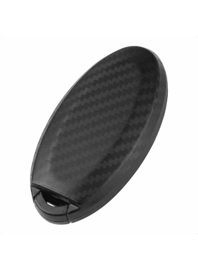 TANGSEN غطاء مفتاح ذكي 3D من ألياف الكربون بلاستيك ABS مع نقش ل INFINITI JX35 Q50 Q60 QX56 QX60 QX80 و NISSAN ALTIMA ARMADA MAXIMA MURANO PATHFINDER ROGUE مع 5 أزرار للدخول بدون مفتاح عن بُعد - Image 3