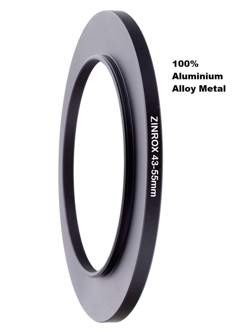 ZINROX® 43-55mm Step Up Lens Filter Adapter Ring, Set of 1 Piece - Size : 43mm to 55mm Stepping Ring - Image 2