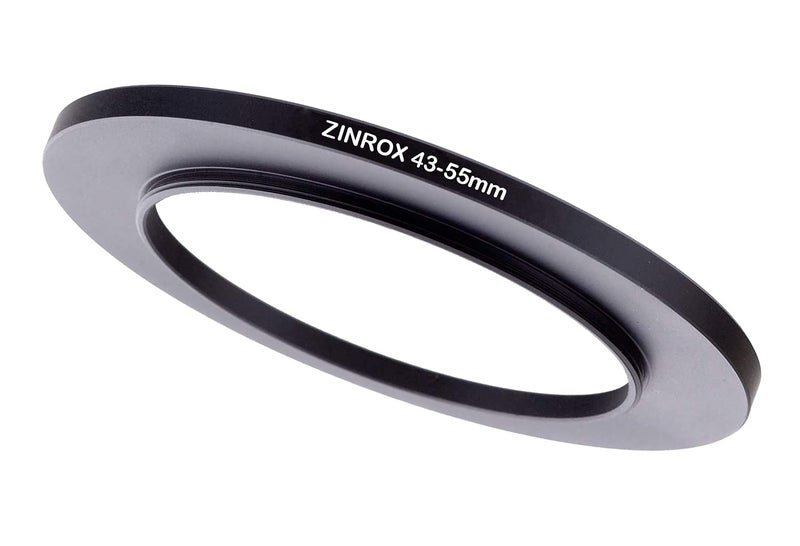 ZINROX® 43-55mm Step Up Lens Filter Adapter Ring, Set of 1 Piece - Size : 43mm to 55mm Stepping Ring - Image 1