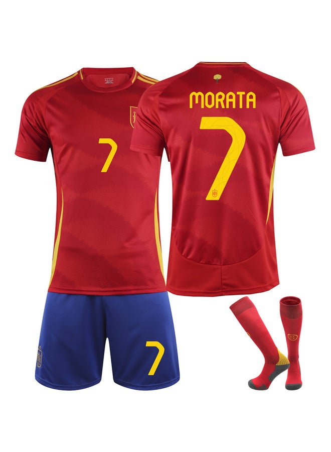 24 Spain No. 7 + Socks Football Jersey