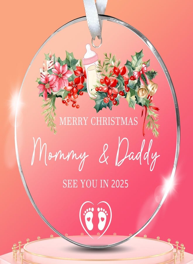 زينة عيد الميلاد 2024، إعلان حمل، عيد ميلاد مجيد للأم والأب، قريباً نراكم في 2025، هدايا مميزة للآباء الجدد، أفكار لأول مرة، زينة شجرة عيد الميلاد للبنات والأولاد - Image 1
