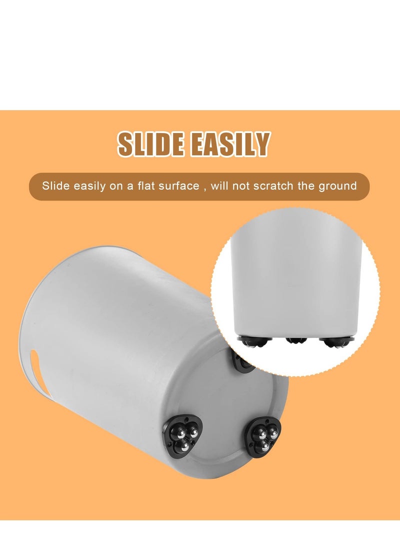 16 Pcs Mini Sticky Pulley Self Adhesive Caster Wheels 360 Degree Rotation Swivel Wheels Roller Pulley Tiny Wheels for Toy Car Storage Box Shoe Racks Trash Can DIY Black - Image 5