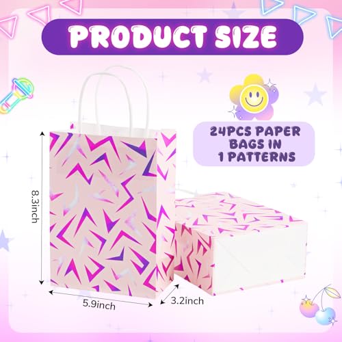 Epakh 24 Pcs Kpop theme Purple Crack Favor Gift Bags Kpop Themed Goodie Treat Bags Candy Pouch‌ with Handles for Birthday Party Supplies - Image 3