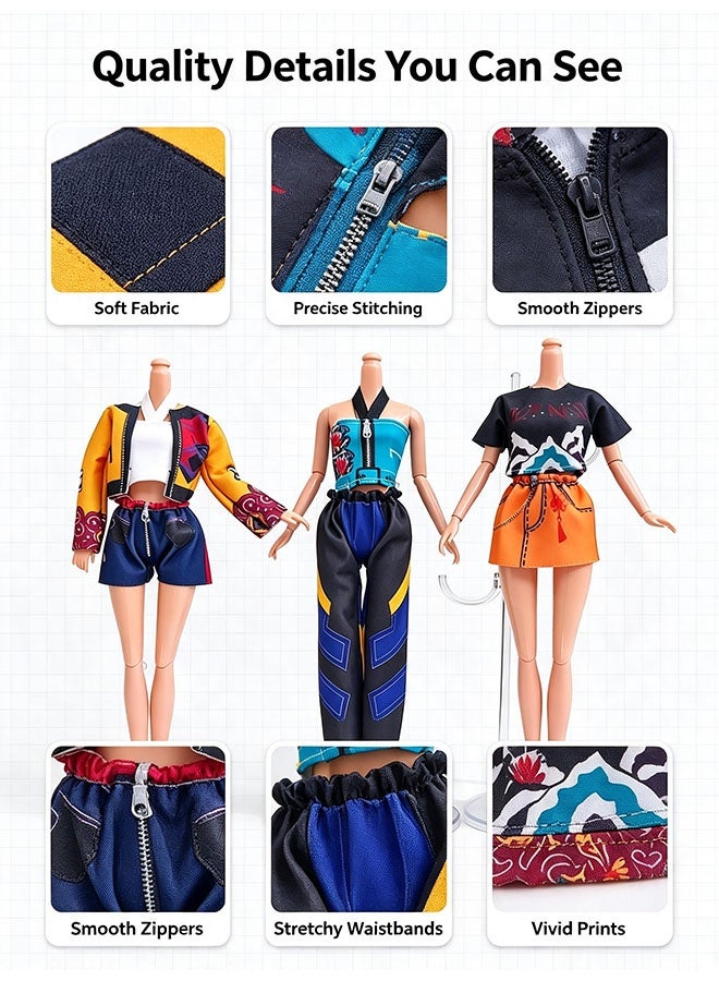 Organizer Kpop Demon Hunters Toys Fashion Doll Clothes Set, Casual Outfit Dress Up Clothing for 11.5 Inch Fashion Girl Doll, Doll Accessories Gift for Girls - Image 5
