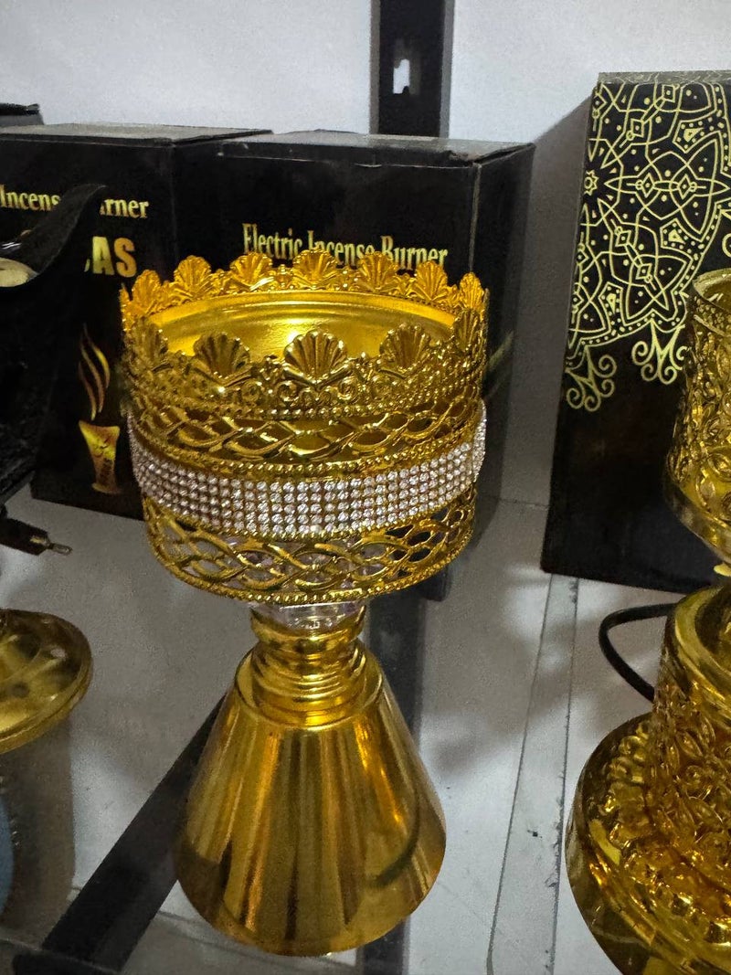 Premium Gold Charcoal Incense Burner Made from High-Quality Metal - Image 4