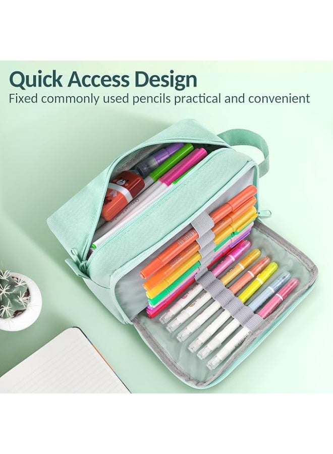 سويز مقلمة سوز الأصلية عالية السعة منظم متعدد الجيوب حقيبة أقلام محمولة بمقبض مريح - Image 4