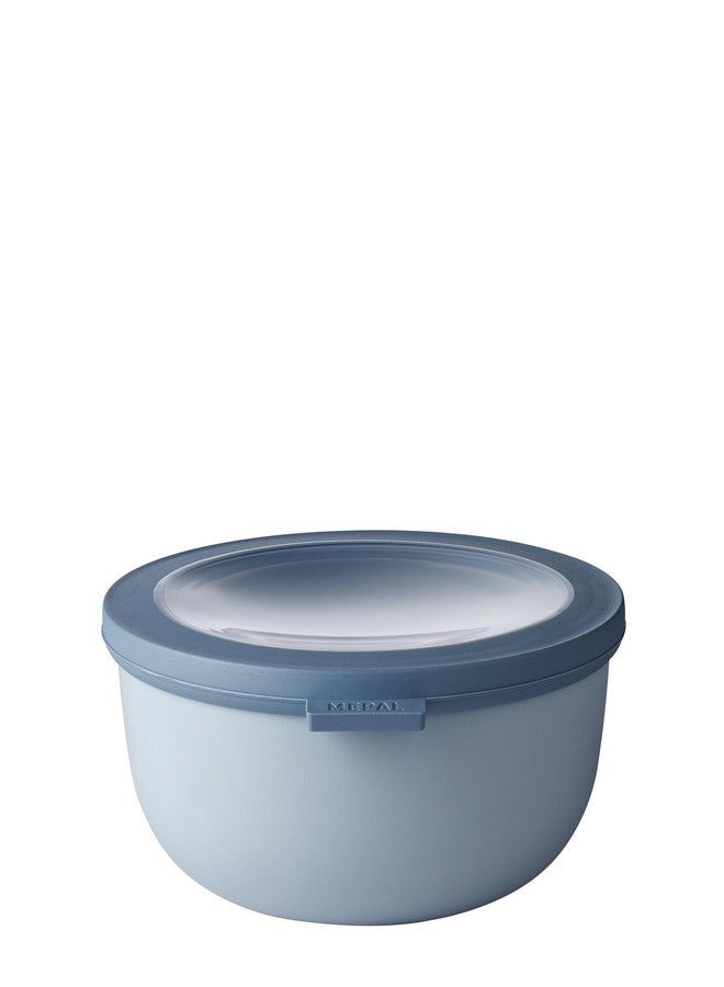 Mepal Rosti Mepal RST62120BLU Cirqula Multi Food Storage and Serving Bowl with Lid, Low 1.3 Quart, Nordic Blue - Image 1