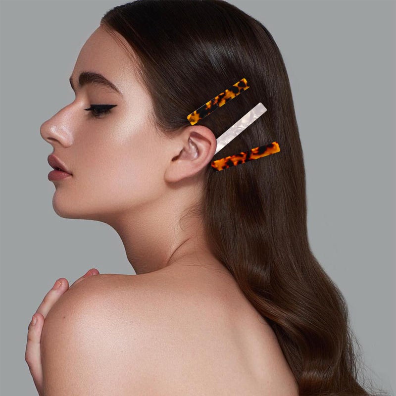 Fumwase 6PCS Hair Barrettes for Women Shell Hair Clip Hair Accessories Barrettes for Thick Thin Long Short Hair (Deep tortoiseshells + Tortoiseshell + Light tortoiseshell + Pattern + White + Toffee) - Image 5