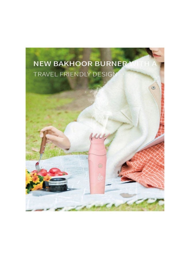 موقد يدوي ذكي قابل لإعادة الشحن مع مشط، لون وردي، 14.8 × 5.5 × 12.3 سم - Image 3