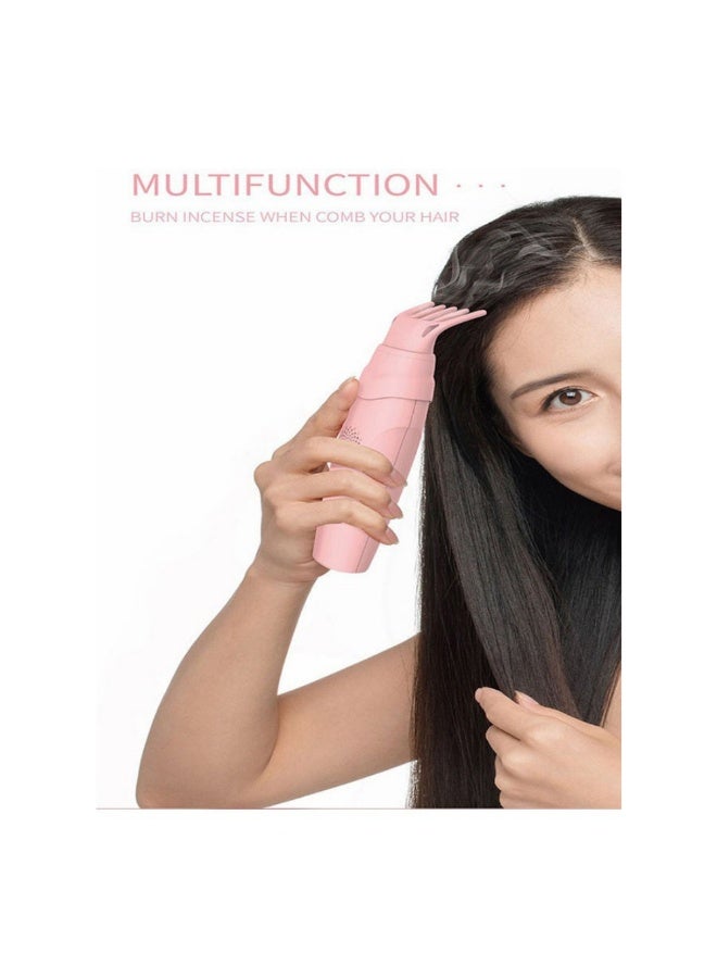 موقد يدوي ذكي قابل لإعادة الشحن مع مشط، لون وردي، 14.8 × 5.5 × 12.3 سم - Image 2