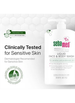 Sebamed Liquid Face and Body Wash for Sensitive Skin, pH 5.5, Mild Gentle Hydrating Cleanser, Hypoallergenic Body Wash for Men and Women, Dermatologist Recommended, 33.8 Fluid Ounces (1 Liter) - pzsku/ZC895A2D402F94629C7E6Z/45/_/1716104277/2d4bc9f2-1f5c-42d1-a43c-896749d977c7