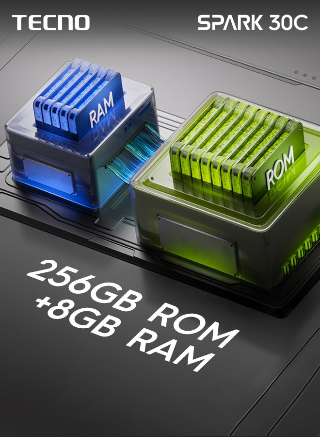 تكنو سبارك 30C ثنائي الشريحة تيتيوم ذهبي 4G 8GB+256GB - نسخة الشرق الأوسط - Image 5