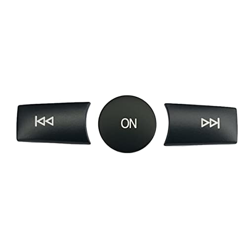 Black Car Volume Button Cover Radio ON Button Trim Sticker Decal Compatible with Mercedes Benz CClass W204 20082011E Class W112 20092011GLK X204 20102012Model B