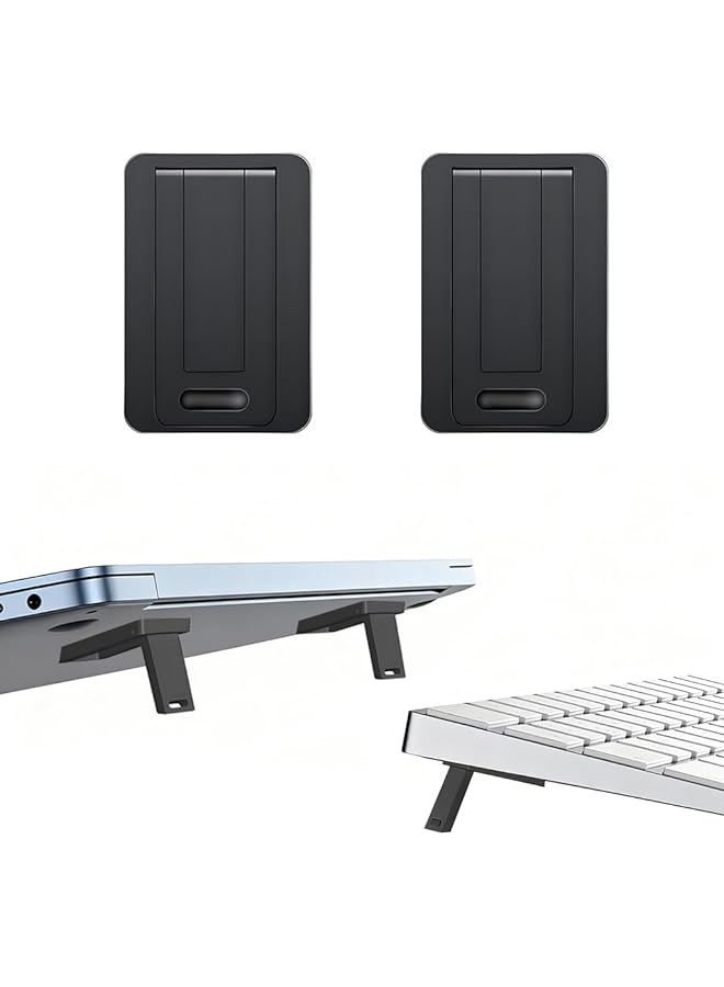 Portable Invisible Laptop Riser Stand, Mini Self-Adhesive ABS Folding Desk Stand, Lightweight Laptop Desk Feet for MacBook, Lenovo, HP, Dell, Laptops & Tablets