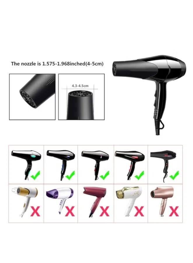 Hair Dryer Diffuser, Foldable Hair Dryer Diffuser, Professional Hair Salon Accessory, Curly Hair Drying Tool Suitable for Curly or Wavy Hair, Suitable for Hair Dryers Ranging from 1.4 Inches to 1.96 Inches (Black) - Image 3